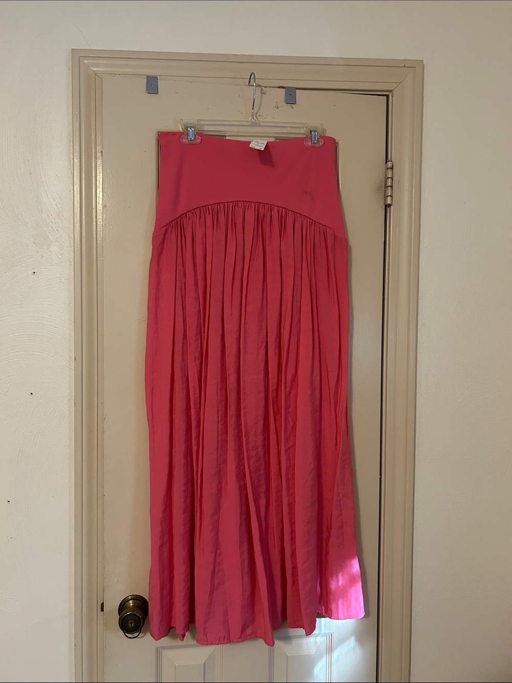 Anthropologie Coral Maxi Skirt with Gathered Waist